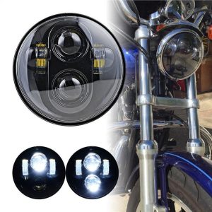 40W 5.75inch светодиодная фара для мотоцикла H4 Plug Chrome Черная система фар авто света