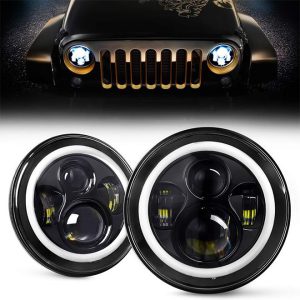 7-дюймовые светодиодные фонари Halo для Jeep Wrangler JK CJ TJ Harley Davidson Hummer H2 Royal Enfield Автомобильные аксессуары