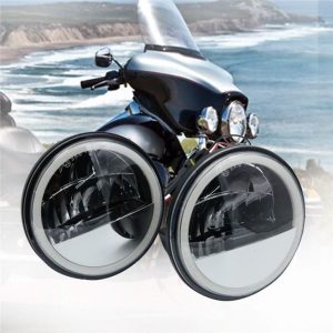 Morsun светодиодные вождения туман огни для Harley-Davidson туман лампы с ангелом глаза DRL